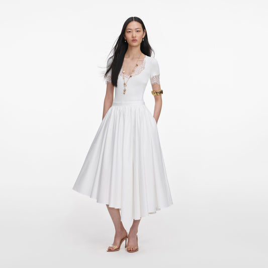 POPLIN MIDI SKIRT