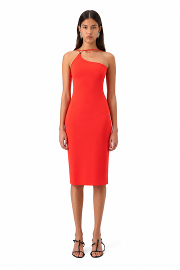 C-LOGO ONE SHOULDER DRESS