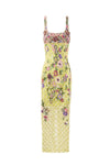 GILDED FLORA MIDI DRESS