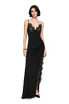 LACE TRIM JERSEY DRESS