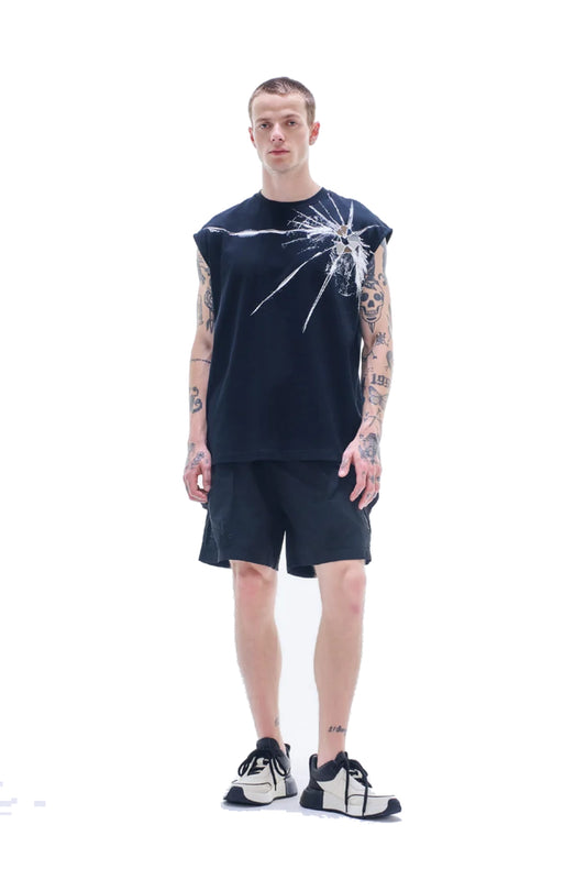 VEST WITH BROKEN GLASS PATTERN