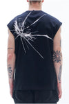 VEST WITH BROKEN GLASS PATTERN