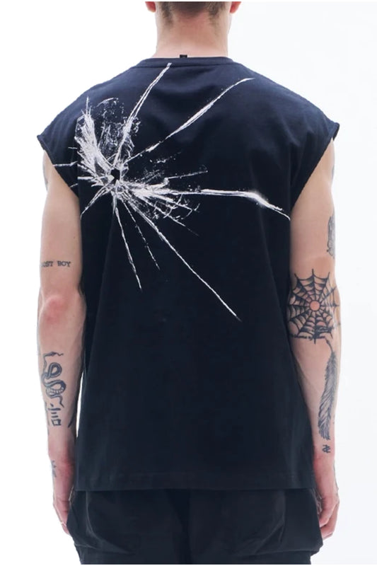 VEST WITH BROKEN GLASS PATTERN