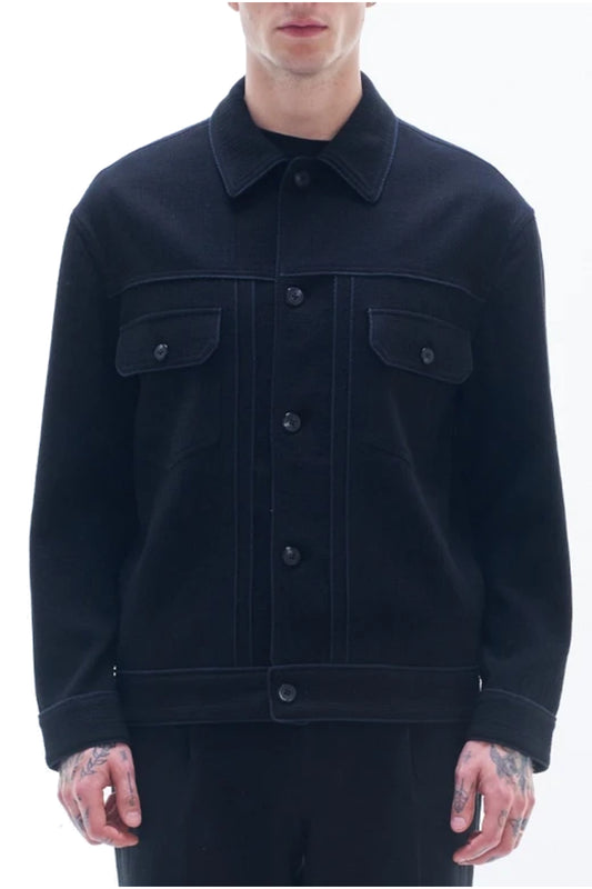CREPE JACKET WITH PIPING