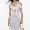 RUFFLE KNIT MAXI DRESS