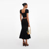 CROCHET KNIT MIDI SKIRT