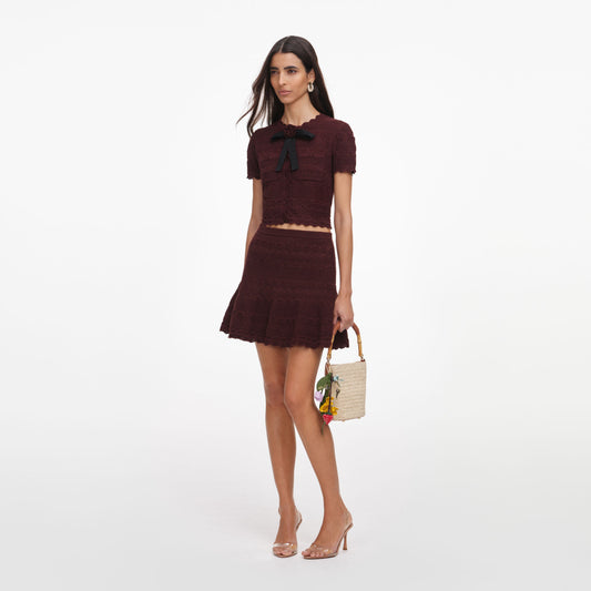 POINTELLE KNIT MINI SKIRT