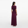JERSEY GATHERED MIDI DRESS