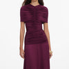 JERSEY GATHERED MIDI DRESS
