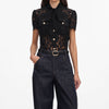LACE TIE NECK TOP
