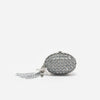 OVAL CRYSTAL CHAIN CLUTCH BAG