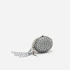 OVAL CRYSTAL CHAIN CLUTCH BAG