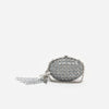 OVAL CRYSTAL CHAIN CLUTCH BAG