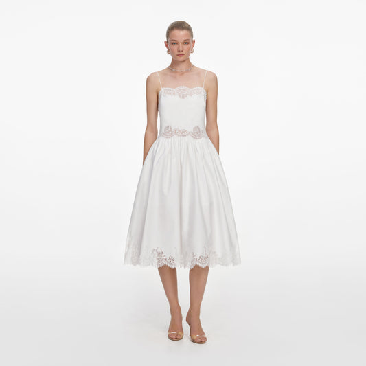 LACE TRIM MIDI DRESS