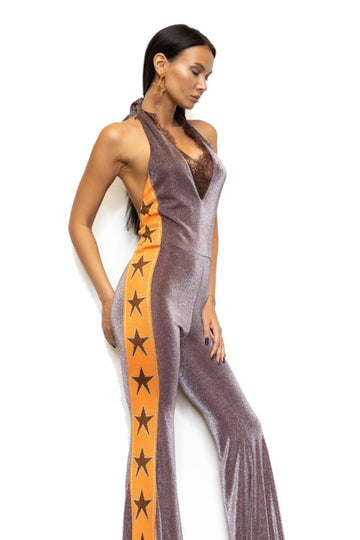 low-cut jumpsuit
